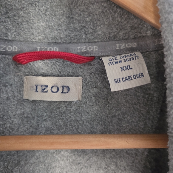 Izod Men's Zip Up Gray Sweater - Picture 2 of 4